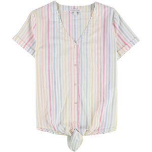 P.J. Salvage Womens Washed Ashore Tie Front Button Down Pajama Tops, NWT